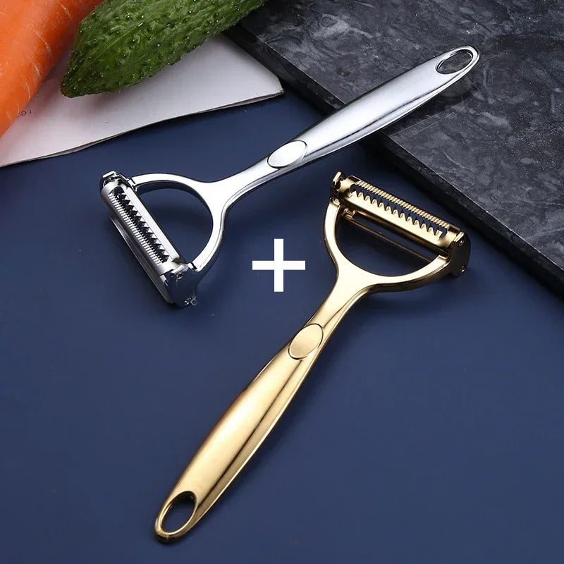 Kitchen Vegetable Peeler Stainless Steel Melon Planer Double-Head Peeler Household Multiple-Function Fruit And Vegetable Peeler