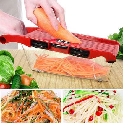 HILIFE Multi-function Fruit Cutter Grater 6 Blades Slicer Cooking Tool Sets Vegetable Mandoline Slicer Kitchen Gadget