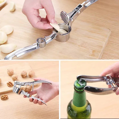 Garlic Press Crusher Walnut Mincer Multifunction Stainless Steel Manual Press Grinding Tools Kitchen Descaler Tool Accessories