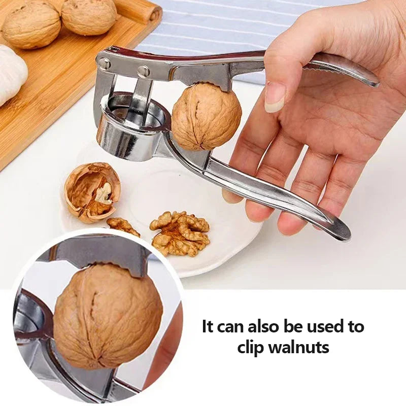 Garlic Press Crusher Walnut Mincer Multifunction Stainless Steel Manual Press Grinding Tools Kitchen Descaler Tool Accessories