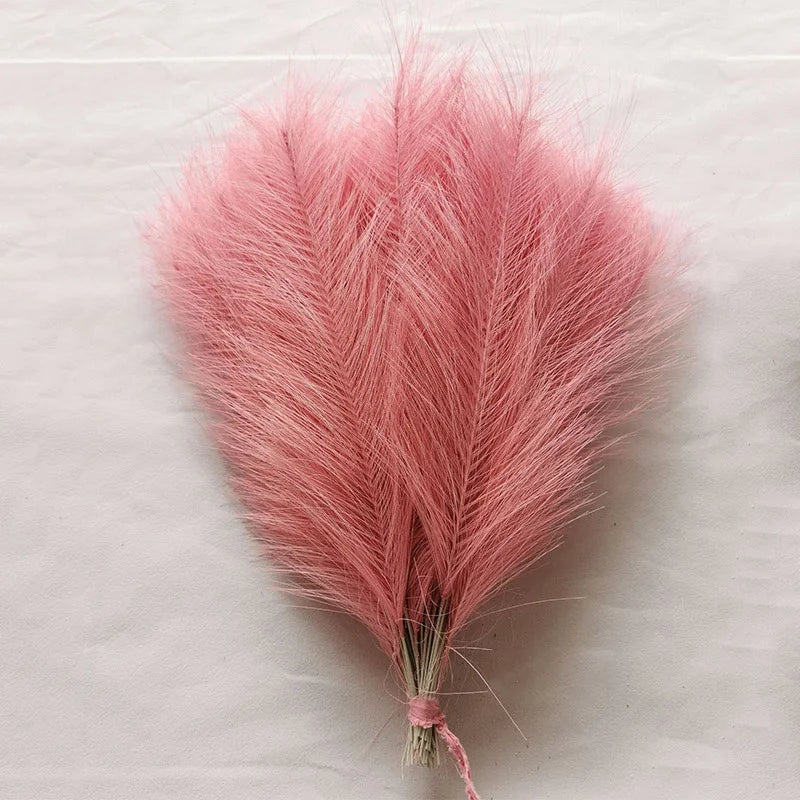 10pc 14in Pampas Grass Artificial Flowers Faux Reed Feather Fake Flower DIY Accessories Boho Home Room Wedding Floral Decoration