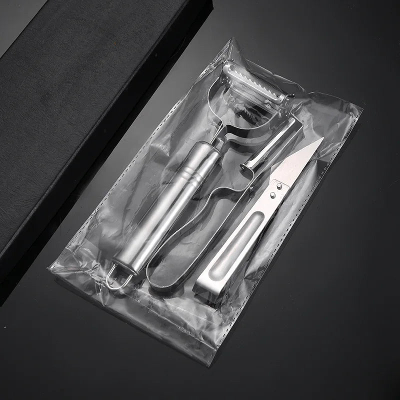 3pcs Multifunctional Vegetable Peeler Stainless Steel Potatoes Carrots Grater Fruit Peeler Cutter Melon Planer Kitchen Gadgets