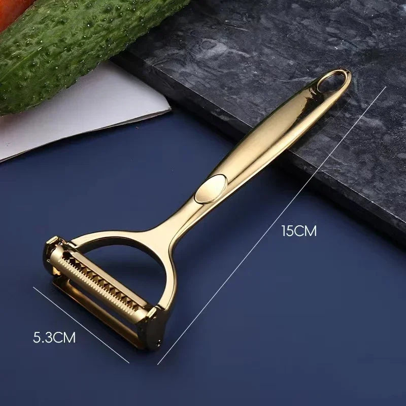 Kitchen Vegetable Peeler Stainless Steel Melon Planer Double-Head Peeler Household Multiple-Function Fruit And Vegetable Peeler