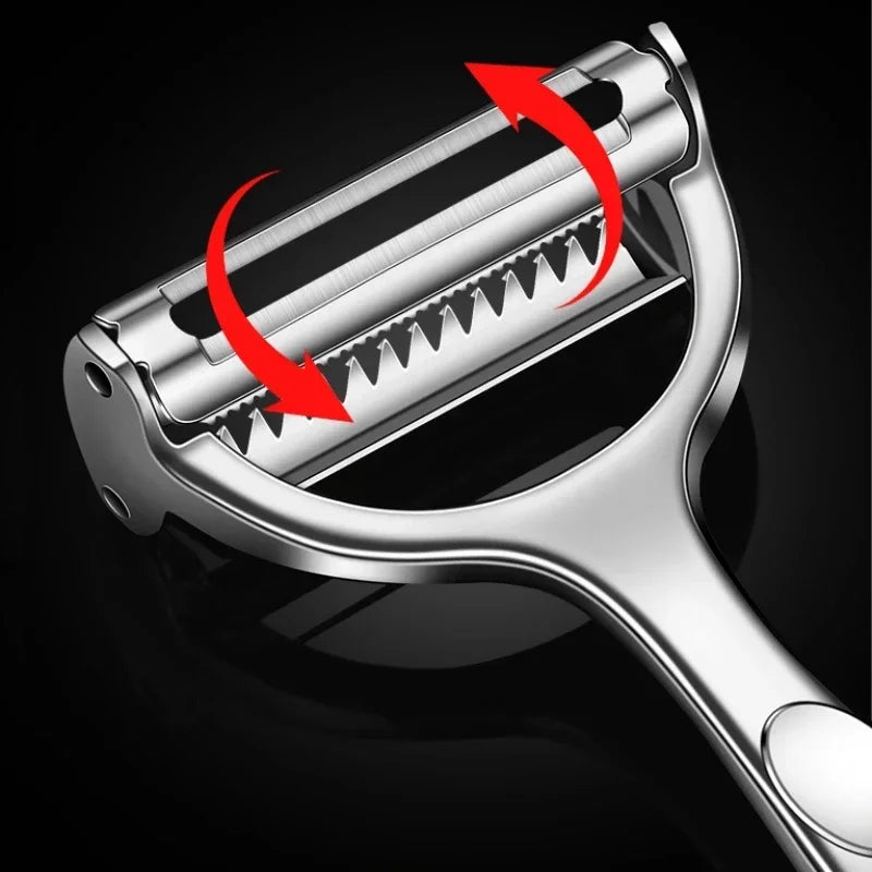 Kitchen Vegetable Peeler Stainless Steel Melon Planer Double-Head Peeler Household Multiple-Function Fruit And Vegetable Peeler