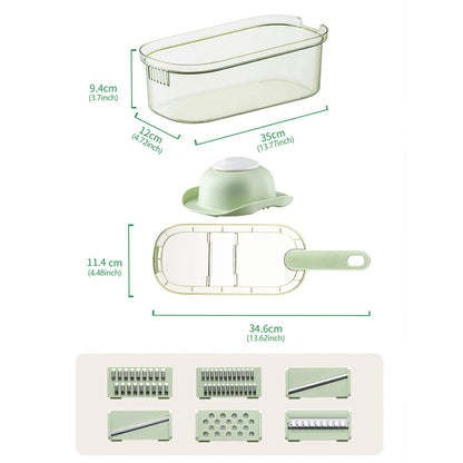 WMMO Multifunctional Grater with Handle, 420 Stainless Steel Blade, Vegetable Fruit Cheese Shredding Kitchen Gadget