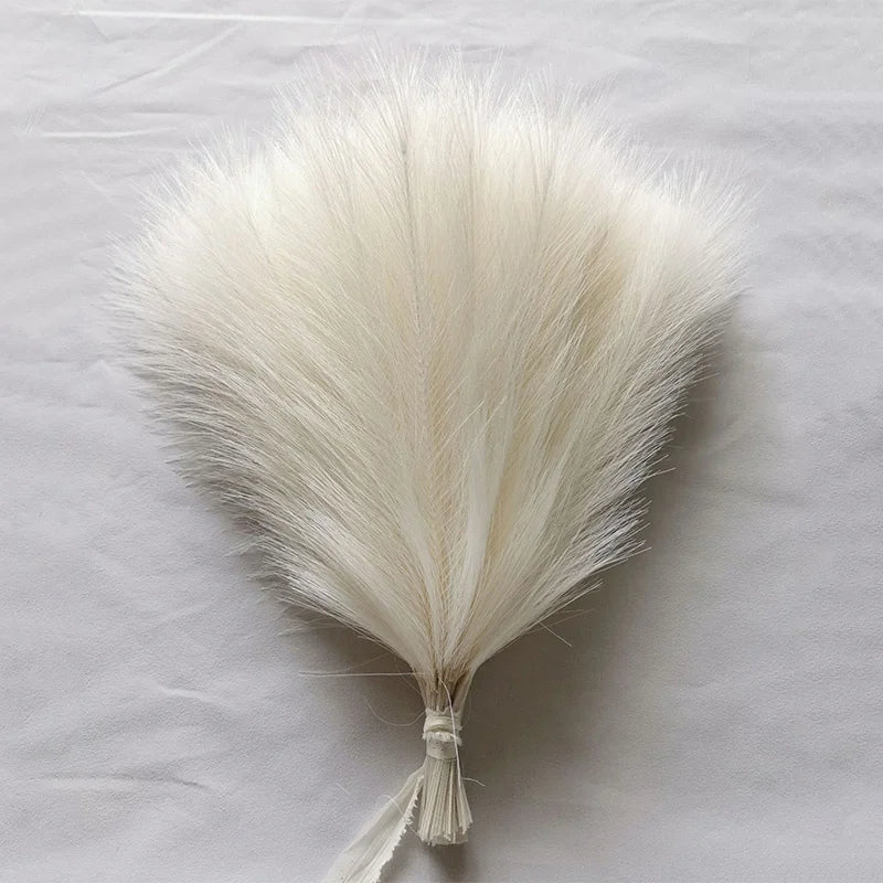 10pc 14in Pampas Grass Artificial Flowers Faux Reed Feather Fake Flower DIY Accessories Boho Home Room Wedding Floral Decoration