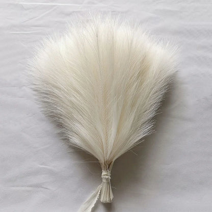 10pc 14in Pampas Grass Artificial Flowers Faux Reed Feather Fake Flower DIY Accessories Boho Home Room Wedding Floral Decoration