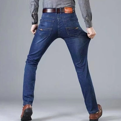 2024 new spring and autumn men straight leg simple casual commuting jeans trend fashion everything zipper design pants