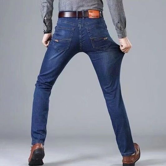 2024 new spring and fall fashion trend Handsome buttons high quality casual men's jeans pants straight pants loose pants