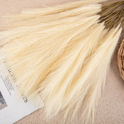 55CM 5PCS Fluffy Pampas Grass Boho Decor Flower Fake Plant Reed Simulated Wedding Party Christmas Home Decor Artificial Flower