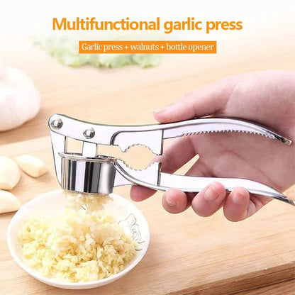 Garlic Press Crusher Walnut Mincer Multifunction Stainless Steel Manual Press Grinding Tools Kitchen Descaler Tool Accessories