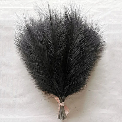10pc 14in Pampas Grass Artificial Flowers Faux Reed Feather Fake Flower DIY Accessories Boho Home Room Wedding Floral Decoration
