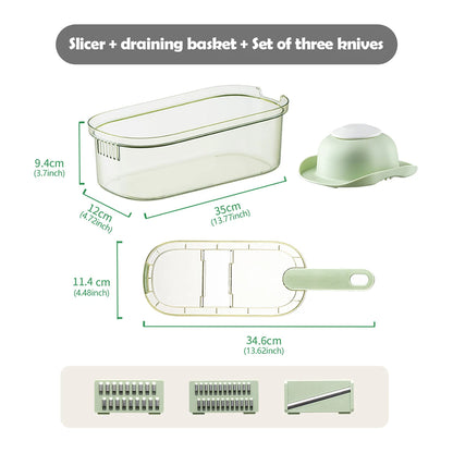 WMMO Multifunctional Grater with Handle, 420 Stainless Steel Blade, Vegetable Fruit Cheese Shredding Kitchen Gadget